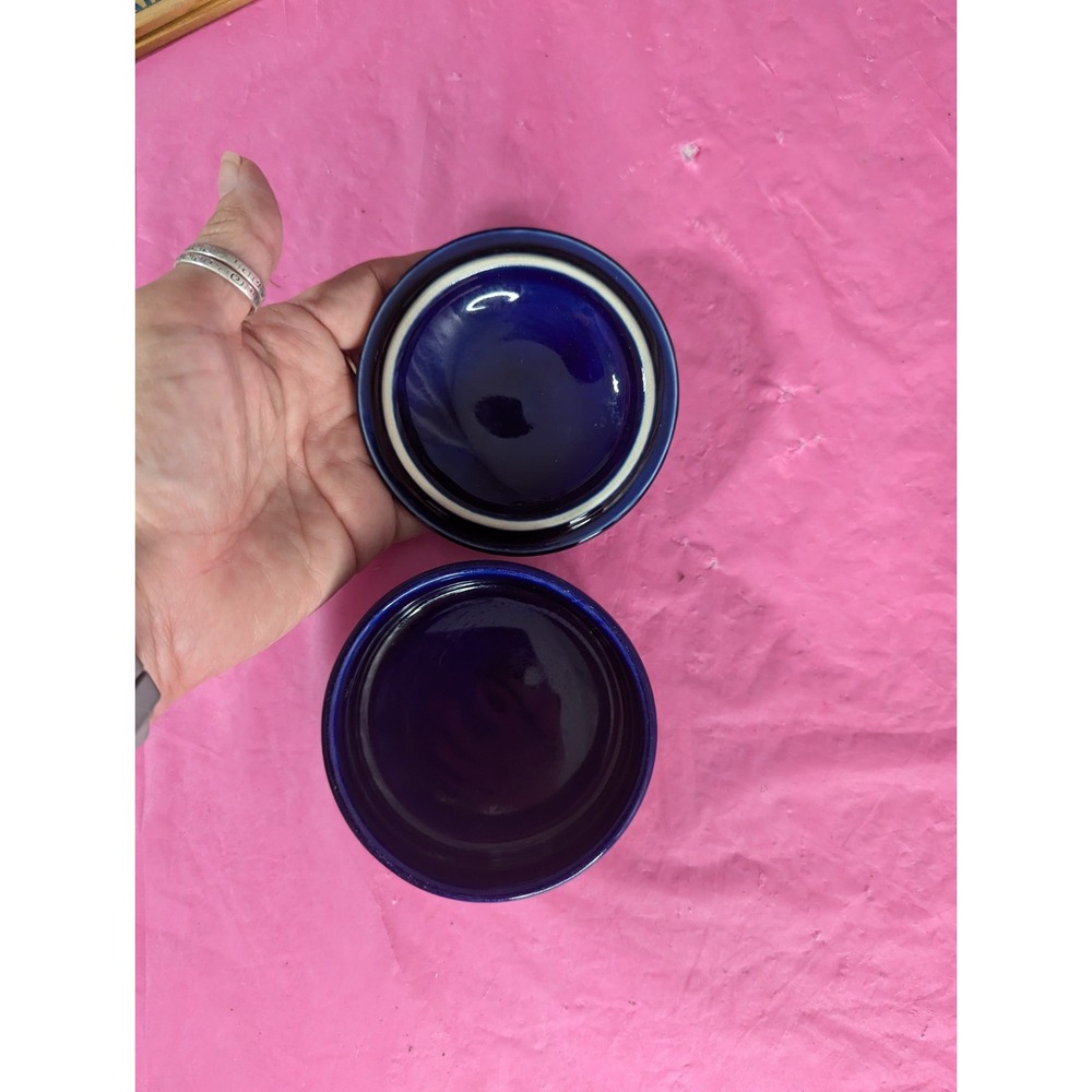 Japan made royal blue trinket box with lid Asian oriental design - Picture 2 of 3